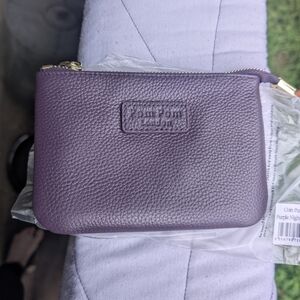 Pom Pom London Purse Wallet RFID Full Grain Leather Purple Nightshade BNNU